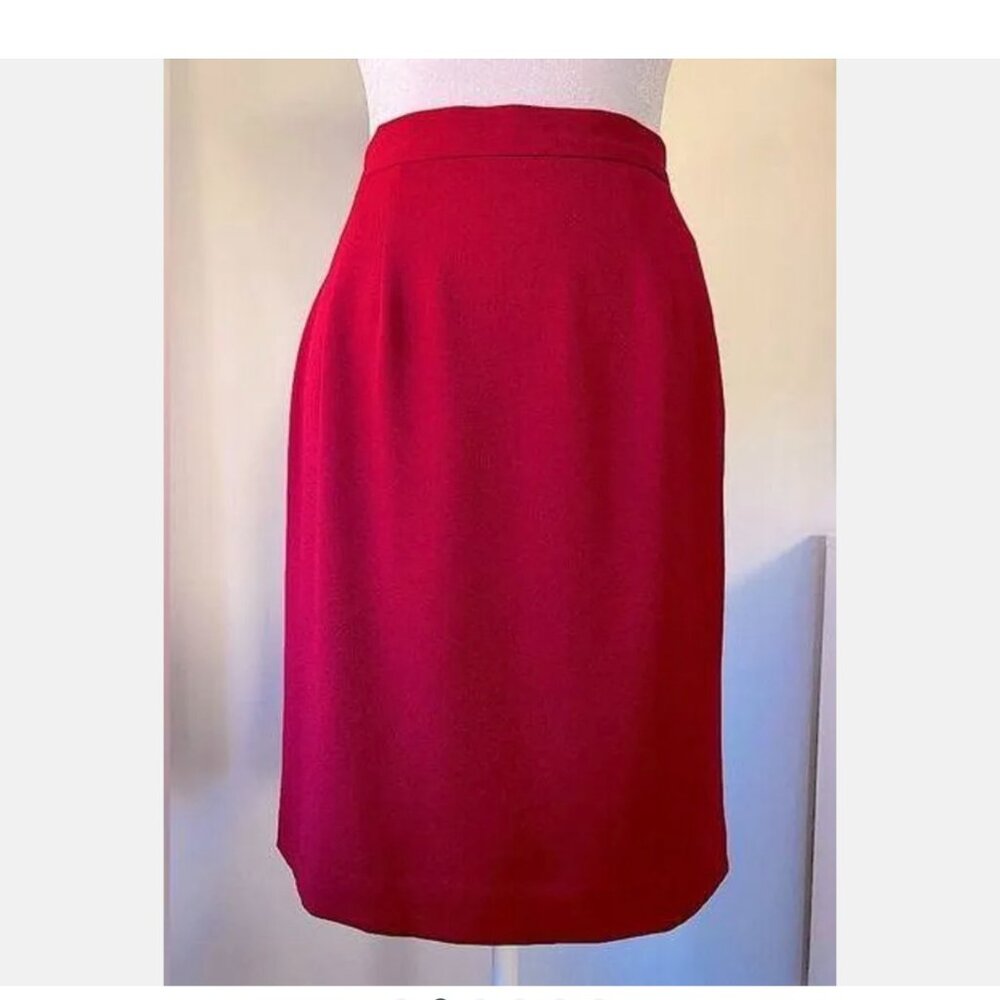 Vintage Talbots Petites Sz 6P 6 P Fabulous Burgundy Red Business / Dressy Skirt - Picture 2 of 6